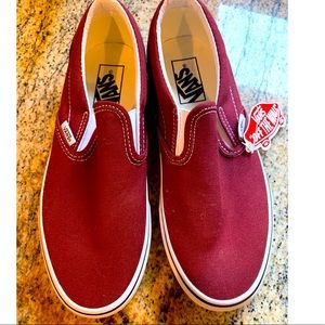 Maroon Vans Slip On NWT